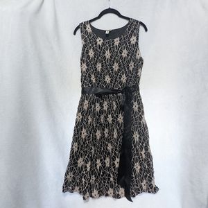 Cocktail dress. Black with lace overlay. Size L.